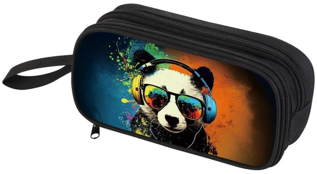 Main image of Pencil Case for Boys,Multi-Slot Large Capacity Pencil Pouch with Soft Zipper, Durable Pen Box Panda
