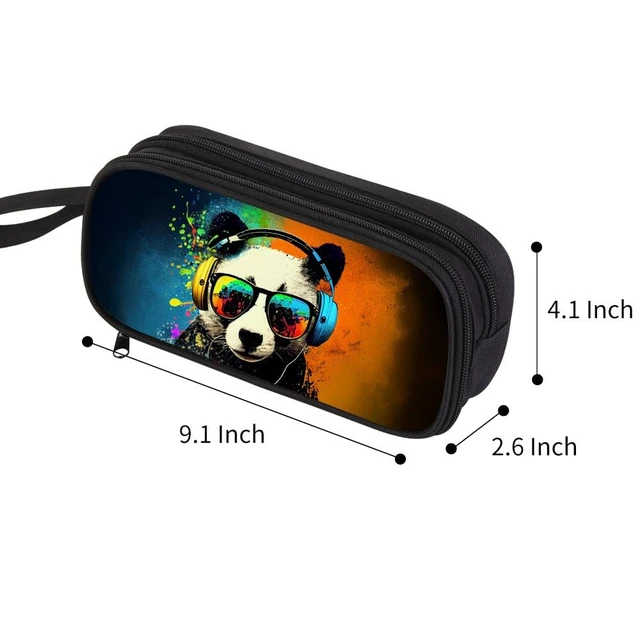 Alt view image 2 of 6 - Pencil Case for Boys,Multi-Slot Large Capacity Pencil Pouch with Soft Zipper, Durable Pen Box Panda