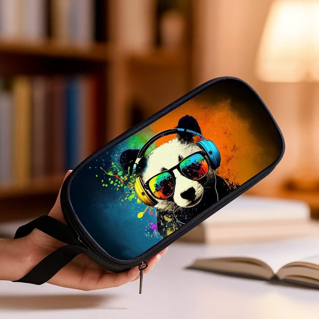 Alt view image 6 of 6 - Pencil Case for Boys,Multi-Slot Large Capacity Pencil Pouch with Soft Zipper, Durable Pen Box Panda