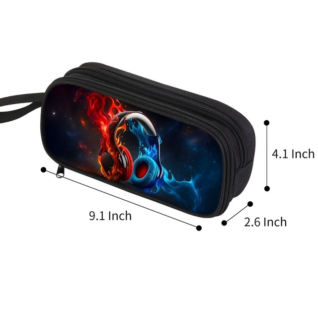 Alt view image 2 of 6 - Pencil Case for Boys,Multi-Slot Large Capacity Pencil Pouch with Soft Zipper, Durable Pen Box Headphones