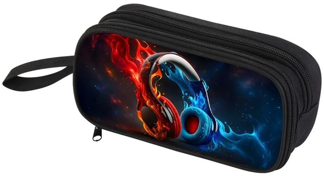 Main image of Pencil Case for Boys,Multi-Slot Large Capacity Pencil Pouch with Soft Zipper, Durable Pen Box Headphones
