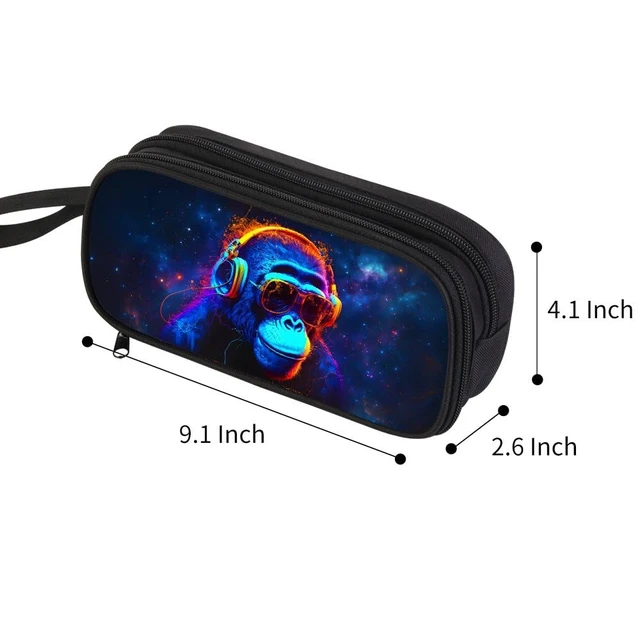 Alt view image 2 of 6 - Pencil Case for Boys,Multi-Slot Large Capacity Pencil Pouch with Soft Zipper, Durable Pen Box Gorilla