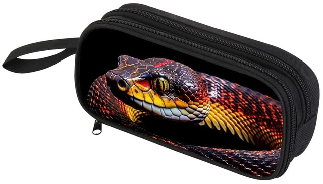 Main image of Pencil Case for Boys,Multi-Slot Large Capacity Pencil Pouch with Soft Zipper, Durable Pen Box Snake