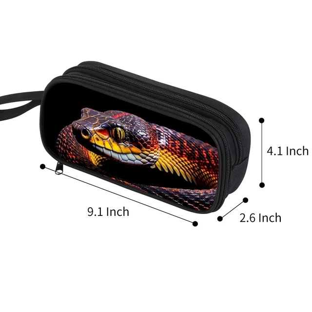 Alt view image 6 of 7 - Pencil Case for Boys,Multi-Slot Large Capacity Pencil Pouch with Soft Zipper, Durable Pen Box Snake
