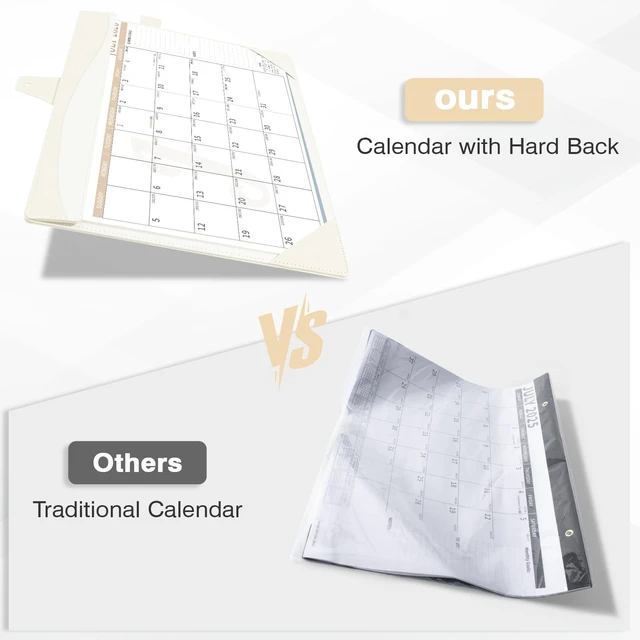 Alt view image 7 of 7 - Leather Desk Calendar 2026-2027 Large 12"x17" Monthly Planner Pad with Protective Cover 18 Months Use July 2026 to December 2027 White