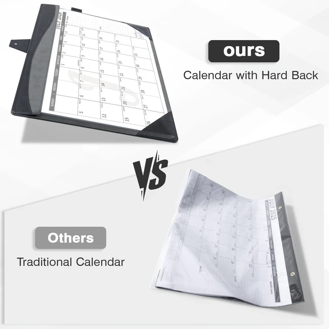 Alt view image 7 of 7 - Leather Desk Calendar 2026-2027 Large 12"x17" Monthly Planner Pad with Protective Cover 18 Months Use July 2026 to December 2027 Black