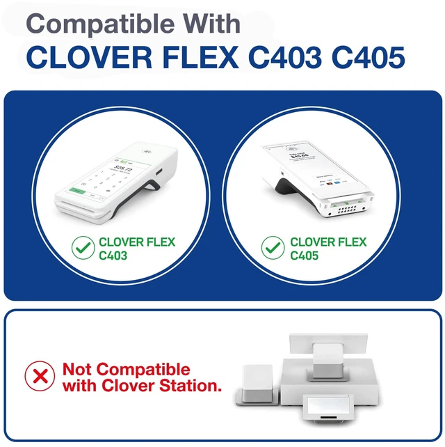Alt view image 2 of 6 - Thermal Paper Rolls Compatible for Clover Flex C401, C403, C405-100 Rolls 2.25 inch x 50ft - BPA Free
