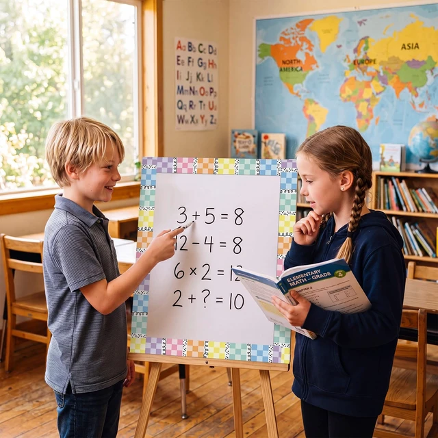 Alt view image 6 of 6 - 24 Pcs Pastel Checkerboard Magnetic Borders for Classroom Squiggles and Dots Whiteboard Magnetic Strips Bulletin Board Borders 1.5 x 11.8 Inch School Classroom Chalkboard Trim for School decor
