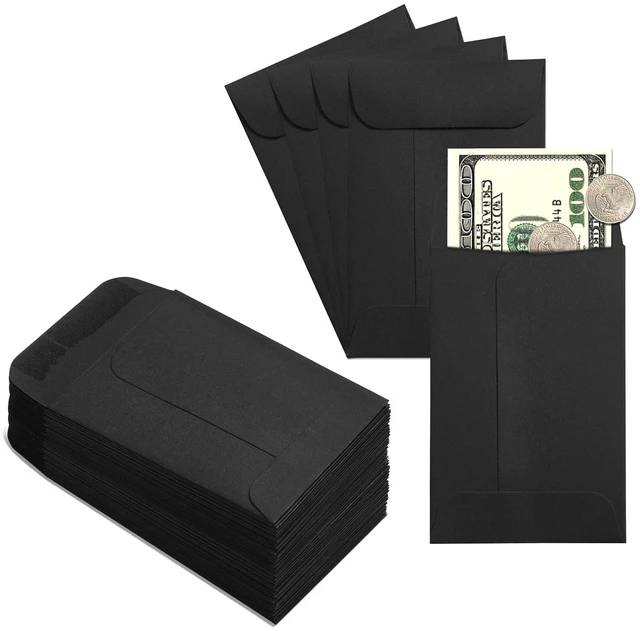 Main image of 500 Pack Coin and Small Parts Envelopes #1 Tip Envelope 2-1/4 X3-1/2 Black Small Parts Envelopes, Mini Tip Envelopes with Gummed Flap Closure, Ideal for Home, Garden, Office Storage