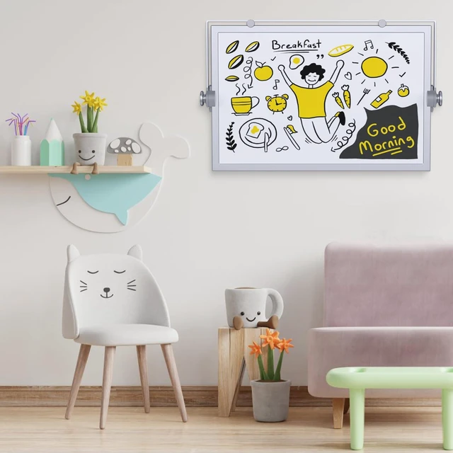 Alt view image 7 of 7 - Small Dry Erase White Board,Magnetic Desktop Whiteboard with Stand Dry Eease Board Mini Easel Double Sided on Table Top with Holder for Kids Drawing, Teacher Instruction