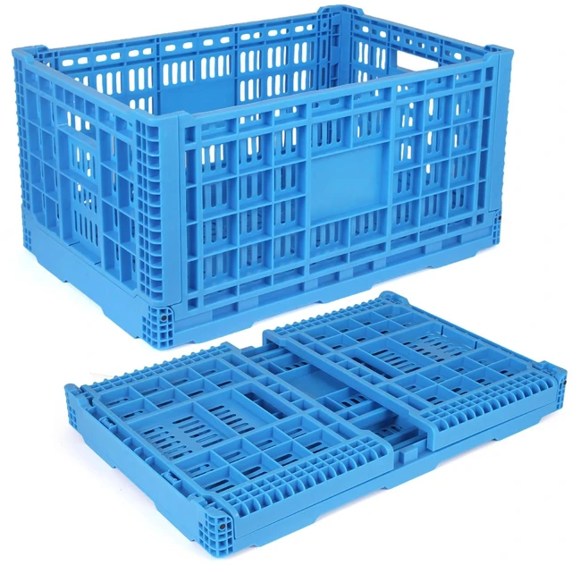 Main image of 72L Collapsible Milk Crate with Handles, Large Plastic Crate, Heavy Duty Folding Storage Crates for Home Organizing, Tools, Books, Camping & Transport