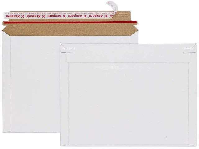 Main image of 25 Pack Rigid Mailers, 9.5x12.5 inches Self Seal Photo Document Mailers Premium Cardboard Keep Flat Envelopes for Photos Pictures Papers Files CD