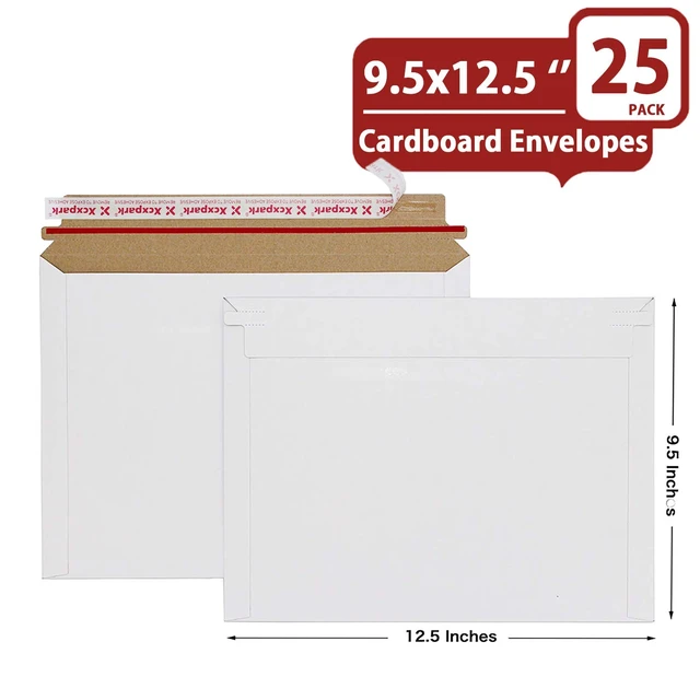 Alt view image 2 of 7 - 25 Pack Rigid Mailers, 9.5x12.5 inches Self Seal Photo Document Mailers Premium Cardboard Keep Flat Envelopes for Photos Pictures Papers Files CD
