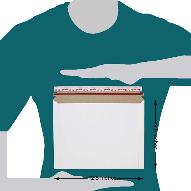 Alt view image 5 of 7 - 25 Pack Rigid Mailers, 9.5x12.5 inches Self Seal Photo Document Mailers Premium Cardboard Keep Flat Envelopes for Photos Pictures Papers Files CD