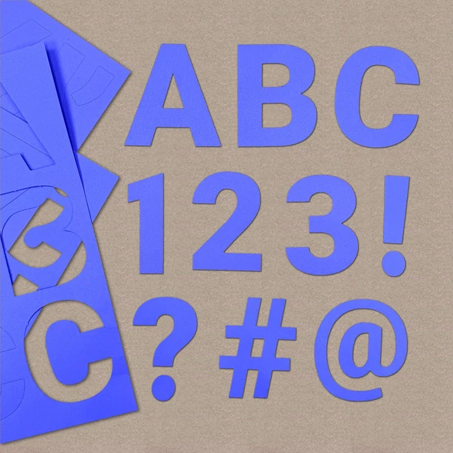 Alt view image 2 of 7 - 3 Inch Bulletin Board Letters & Numbers, Purple, 209 Piece, Poster Board Capital letters, numbers & punctuation, precut US-made cardstock, bulletin board decorations