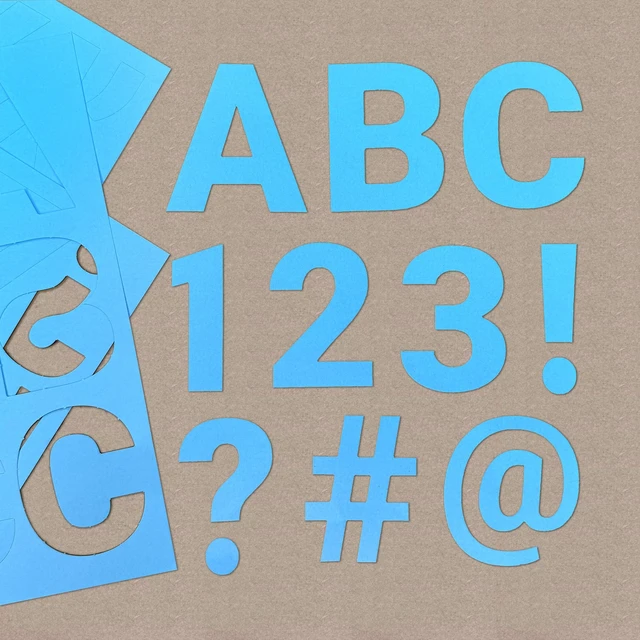 Alt view image 2 of 7 - 3 Inch Bulletin Board Letters & Numbers, Blue, 209 Piece, Poster Board Capital letters, numbers & punctuation, precut US-made cardstock, bulletin board decorations