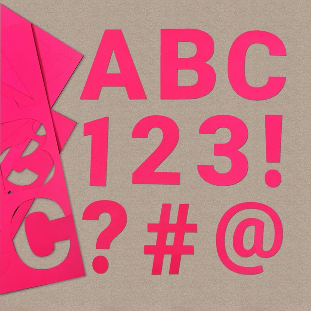 Alt view image 2 of 7 - 3 Inch Bulletin Board Letters & Numbers, Red, 209 Piece, Poster Board Capital letters, numbers & punctuation, precut US-made cardstock, bulletin board decorations