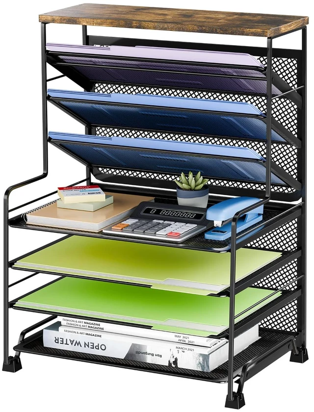 Main image of 8-Tier Desk File Organizer for Office, Home or School, Black