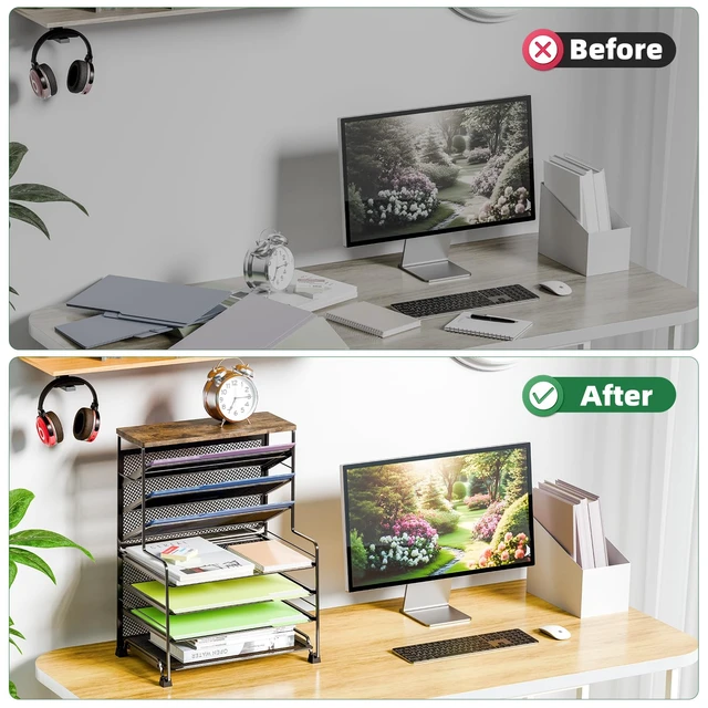 Alt view image 4 of 7 - 8-Tier Desk File Organizer for Office, Home or School, Black