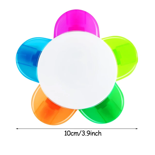 Alt view image 2 of 6 - 9 Pieces Petals Highlighters Assorted Colors 5 in 1 Pens Bulk Flower Shape Watercolor Fluorescent Pens, for Office School Stationery Aesthetic Christmas Supplies, 5 Colors
