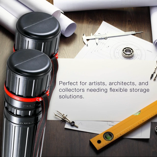 Alt view image 6 of 6 - Poster Tube - Telescoping Adjustable, 4" Diameter 2-Pack - 30.25" to 52" Long Storage Tube - Art Poster Carrier Holder & Blueprint Storage Drafting Tube Travel & Protection