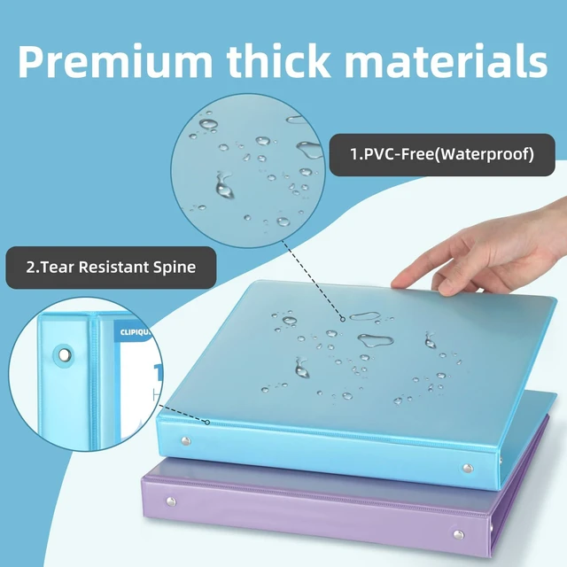 Alt view image 2 of 7 - 1 Inch Binders 3 Ring,6 Pack Three Ring Binder with 2 Pockets,PVC-Free,Customizable Clear View Cover for 8.5 x 11'' Letter Size Papers, Round Ring Ideal for School, Office Supplies