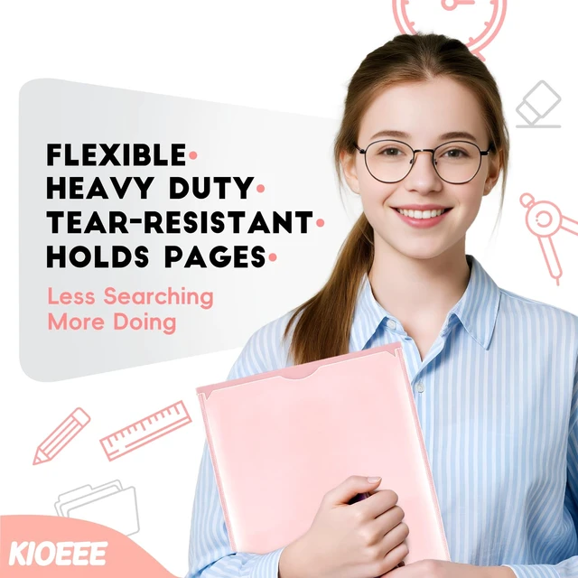 Alt view image 2 of 7 - Plastic Folders with Clear Front Pocket (48 Pack) with 2 Pockets, Heavy Duty Letter Size Colored Plastic Folders for School OfficeLetter Size Paper
