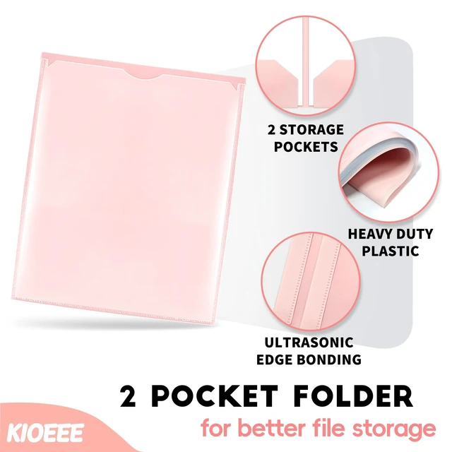 Alt view image 4 of 7 - Plastic Folders with Clear Front Pocket (48 Pack) with 2 Pockets, Heavy Duty Letter Size Colored Plastic Folders for School OfficeLetter Size Paper