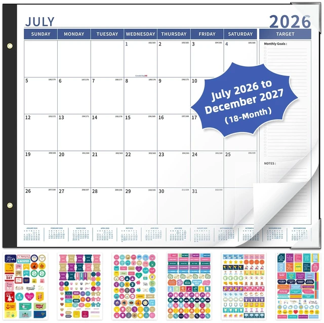 Main image of Bule Calendar 2026-2027 Large 22'' x 17'' Monthly Calendar Planner, 18 Month Deskpad Calendar for Seniors, Office, Family, Use July 2026 - Dec 2027
