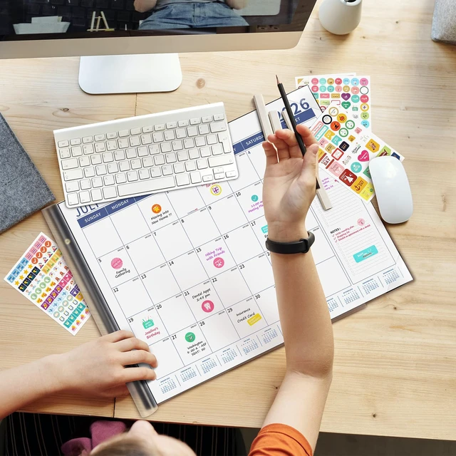 Alt view image 2 of 6 - Bule Calendar 2026-2027 Large 22'' x 17'' Monthly Calendar Planner, 18 Month Deskpad Calendar for Seniors, Office, Family, Use July 2026 - Dec 2027