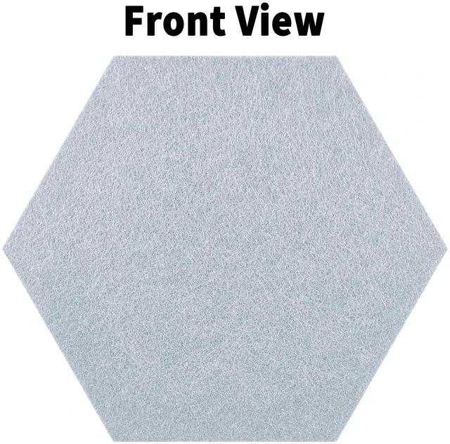 Alt view image 2 of 7 - Felt Bulletin Cork Board for Office, 12 x 10 inch, 10 Pack Hexagon Bulletin Board Tiles, 1300g/m² Dense Felt, Fully Self Adhesive, Peel and Stick, Frameless, Modern, Office Home Decor