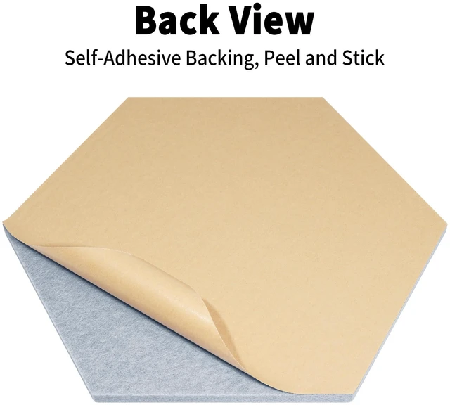 Alt view image 4 of 7 - Felt Bulletin Cork Board for Office, 12 x 10 inch, 10 Pack Hexagon Bulletin Board Tiles, 1300g/m² Dense Felt, Fully Self Adhesive, Peel and Stick, Frameless, Modern, Office Home Decor