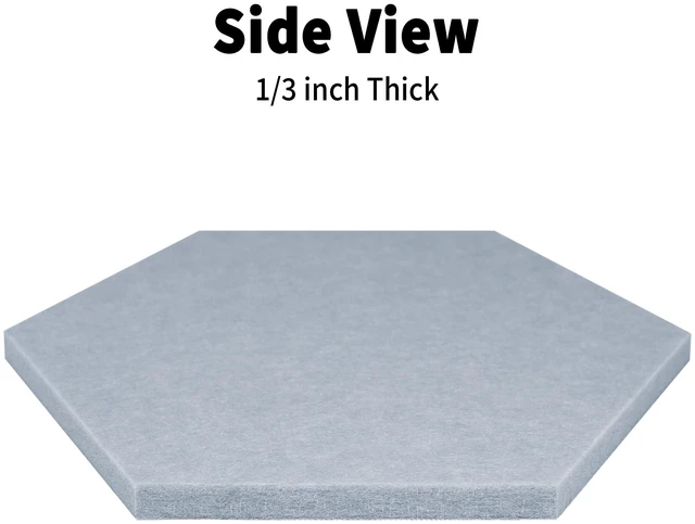 Alt view image 3 of 7 - Felt Bulletin Cork Board for Office, 12 x 10 inch, 10 Pack Hexagon Bulletin Board Tiles, 1300g/m² Dense Felt, Fully Self Adhesive, Peel and Stick, Frameless, Modern, Office Home Decor