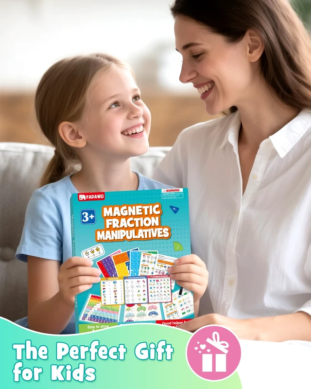 Alt view image 7 of 7 - Magnetic Fraction Educational Puzzle, Fraction Manipulatives Book Montessori Fraction Tiles & Circles Set, Fraction Learning Demonstration Board for Kids, Homeschool & Classroom Manipulatives