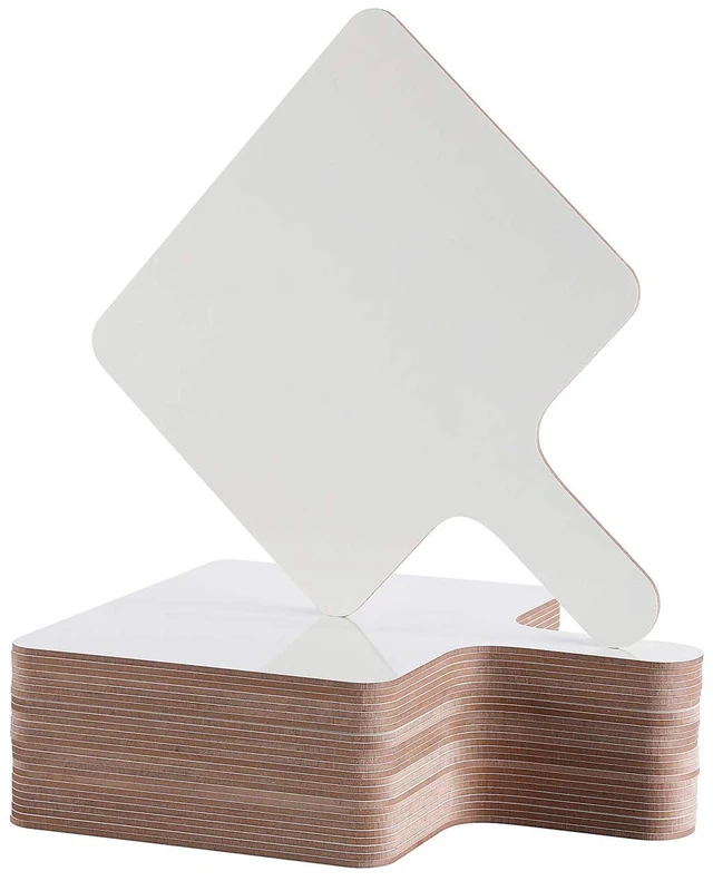 Main image of Dry Erase Answer Paddle - Double Sided White Boards - 25 Pack 7.83" X 6.46"