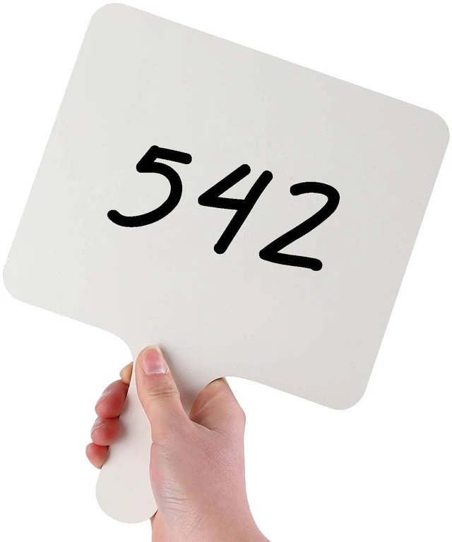 Alt view image 3 of 5 - Dry Erase Answer Paddle - Double Sided White Boards - 25 Pack 7.83" X 6.46"