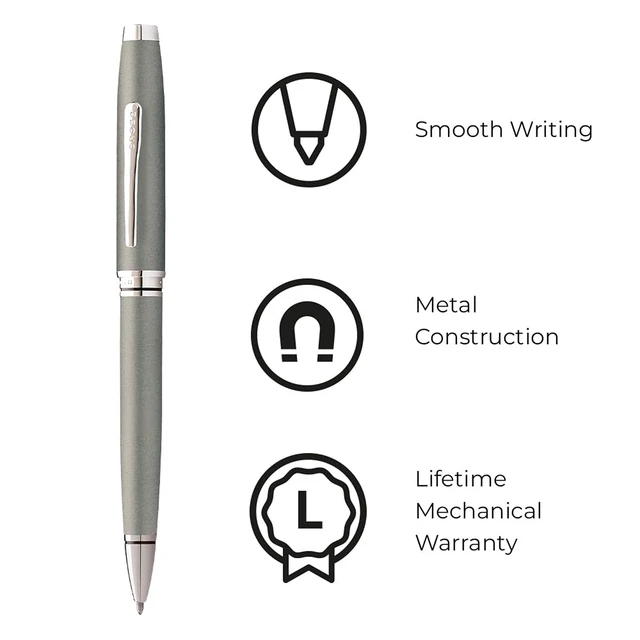 Alt view image 2 of 5 - Coventry Gunmetal Gray Ballpoint Pen, Medium Point, Black Ink Refillable Pen for Smooth Writing, Professional Elegant Accessory, Long-Lasting Use, Desk Essential, Gift-Ready