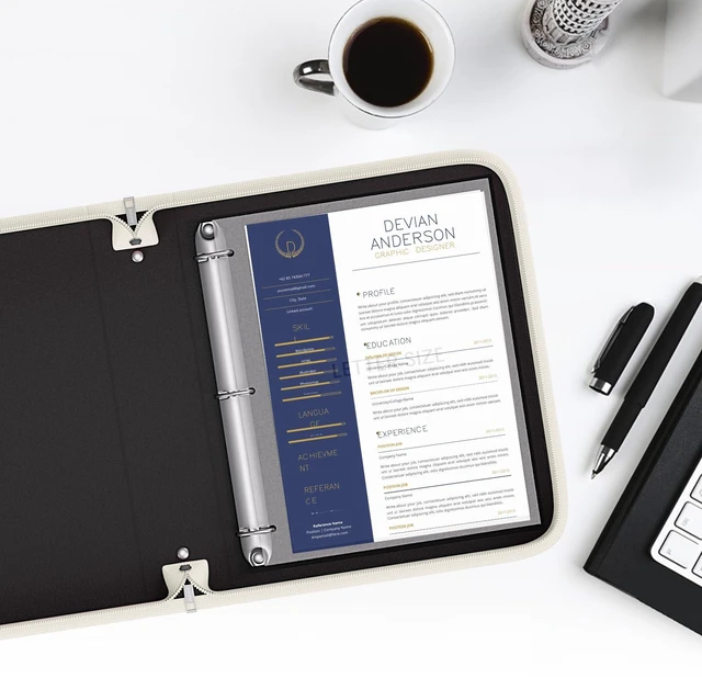 Alt view image 7 of 7 - Fireproof 3 Ring Binder with Zipper, 1.5" D Rings Holds 375 Sheets Fits Letter Size,Compatible with Clear Page Protectors,Built-in Net Pouch Pen Holder,Portable Safe Storage,1 Pack,White