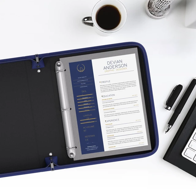 Alt view image 6 of 7 - Fireproof 3 Ring Binder with Zipper, 1.5" D Rings Holds 375 Sheets Fits Letter Size,Compatible with Clear Page Protectors,Built-in Net Pouch Pen Holder,Portable Safe Storage,1 Pack,Blue