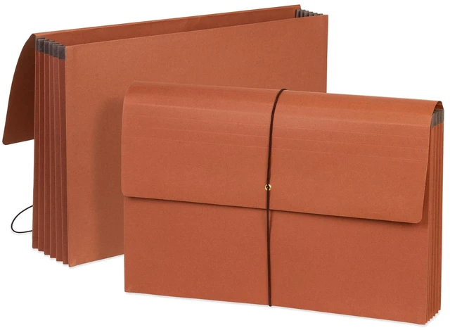 Main image of 10 Expanding Accordion File Wallets, Legal Size 5.25 in Expansion, Cord Closure, Legal Size, for Documents, Files, and Travel Filing