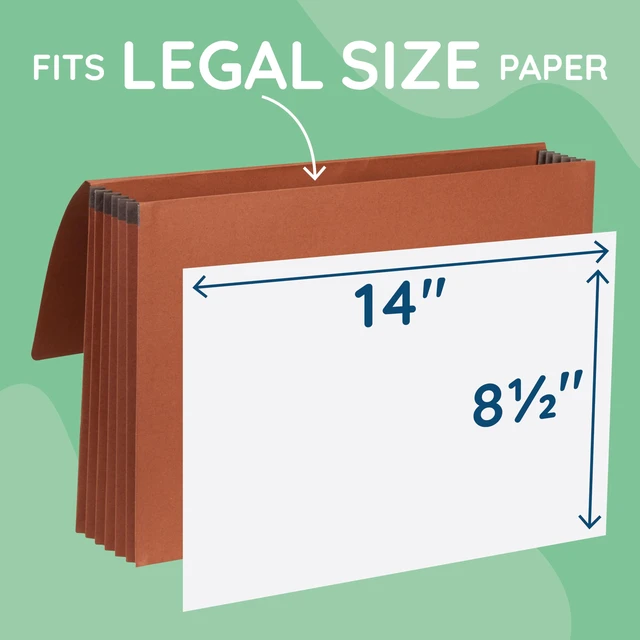 Alt view image 3 of 6 - 10 Expanding Accordion File Wallets, Legal Size 5.25 in Expansion, Cord Closure, Legal Size, for Documents, Files, and Travel Filing