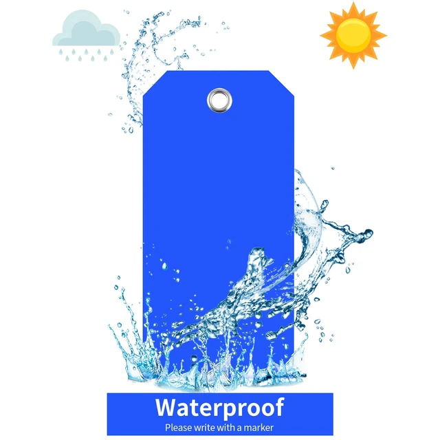 Alt view image 3 of 7 - 500 Plastic Shipping Tags with Wire - Waterproof Heavy Duty Labels with String Wires - Colorful, 4 3/4 x 2 3/8