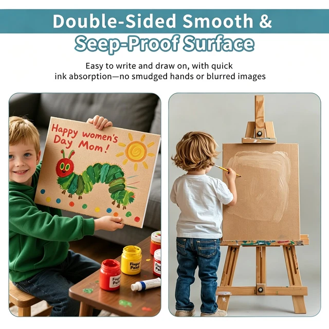 Alt view image 7 of 7 - 4 Pack Foam Board 24"x36", 0.23 Inch Thickness Brown Poster Board, Double-Sided Acid-Free Foam Core Board, Large Lightweight Polystyrene Mat Board for Painting, Display, Craft & School Projects
