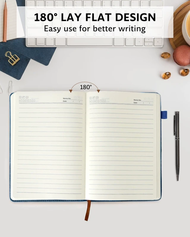 Alt view image 7 of 7 - Leather Journal for Men Women with Pen, A5 5.7"×8.3" Hardcover Notebook Lined Journal 240 Pages with Magnetic Closure, Daily Journal Notebook for Writing Note Taking, Business, Work, Travel (Blue)
