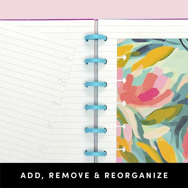 Alt view image 3 of 7 - Large Customizable Discbound Notebook, 114 Pages, All-in-One, 11-Disc Refillable Spiral Journal, 12-Month Undated Calendar, Dividers & Stickers (Sage), 11.14 in x 9.6 in