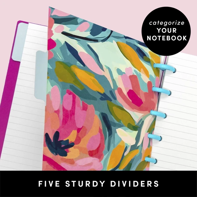 Alt view image 5 of 7 - Large Customizable Discbound Notebook, 114 Pages, All-in-One, 11-Disc Refillable Spiral Journal, 12-Month Undated Calendar, Dividers & Stickers (Sage), 11.14 in x 9.6 in