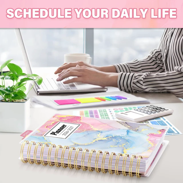 Alt view image 3 of 7 - Planner 2026-2027, 18 Months Academic Daily Weekly Monthly Calendar Planner July 2026 - Dec 2027, 7.9" x 9.8", Agenda Organizer Book with Tabs, Inner Pocket, Bookmark, Stickers, Sticky Note Set