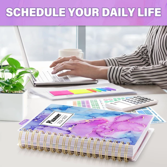 Alt view image 3 of 7 - Planner 2026-2027, 18 Months Academic Daily Weekly Monthly Calendar Planner July 2026 - Dec 2027, 7.9" x 9.8", Agenda Organizer Book with Tabs, Inner Pocket, Bookmark, Stickers, Sticky Note Set