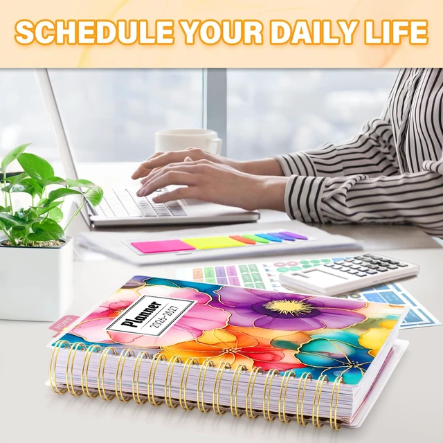 Alt view image 3 of 7 - Planner 2026-2027, 18 Months Academic Daily Weekly Monthly Calendar Planner July 2026 - Dec 2027, 7.9" x 9.8", Agenda Organizer Book with Tabs, Inner Pocket, Bookmark, Stickers, Sticky Note Set