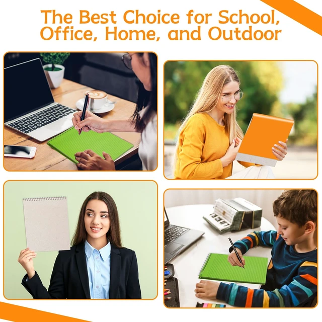 Alt view image 6 of 7 - 6Pcs Colorful Top Spiral Notebooks 8.5x11 College Ruled Steno Pad 8.5x11 Aesthetic Legal Pad, 6 Pack 53-Sheet Colored Paper, Top Bound Steno Pad for Writing School Office Supplies Note Taking